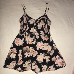 Floral black and pink Romper
